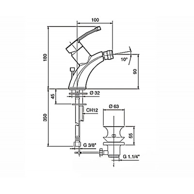 Смеситель для умывальника Emmevi PLANET матовый хром  SC81003