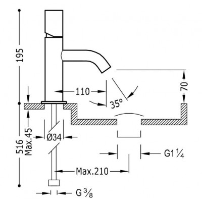 Смеситель для умывальника Tres STUDY EXCLUSIVE 26190301 Смеситель для умывальника Tres STUDY EXCLUSIVE 26190301