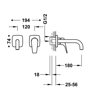 Смеситель для умывальника Tres CANIGO-TRES 21730001 Смеситель для умывальника Tres CANIGO-TRES 21730001