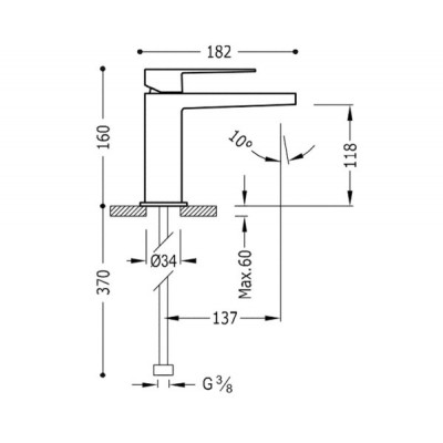 Смеситель для умывальника TRES SLIM 20210301NM Смеситель для умывальника TRES SLIM 20210301NM