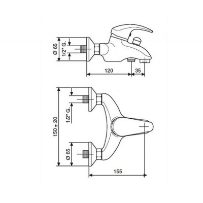 Смеситель для ванны Emmevi LUXOR БЕЛЫЙ BC7001R