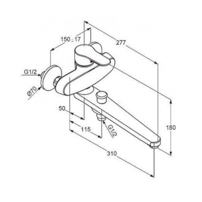 Смеситель для ванны KLUDI OBJEKTA 324910575 Смеситель для ванны KLUDI OBJEKTA 324910575