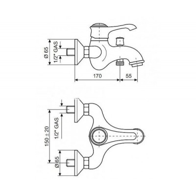 Смеситель для ванны Emmevi TIFFANY бронза б/акс BR6001 Смеситель для ванны Emmevi TIFFANY бронза б/акс BR6001