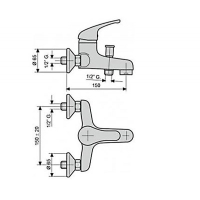 Смеситель для ванны Emmevi WINNY c/акс CR95001