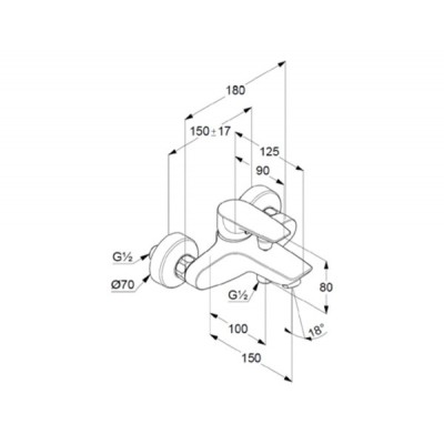 Смеситель для ванной KLUDI PURE AND SOLID 346810575