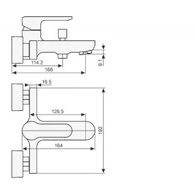 Смеситель для ванны Emmevi NEFER хром б/акс CR77001 Смеситель для ванны Emmevi NEFER хром б/акс CR77001
