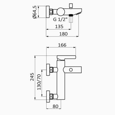 Смеситель для ванной комнаты GRB AXIS 74224740 Смеситель для ванной комнаты GRB AXIS 74224740