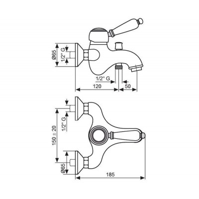 Смеситель для ванны Emmevi LAGUNA бронза BR40061