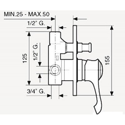 Смеситель для ванны Emmevi TIFFANY встраиваемый GBE6019 гранит Смеситель для ванны Emmevi TIFFANY встраиваемый GBE6019 гранит