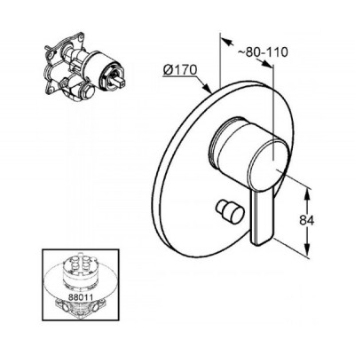 Смеситель с переключателем встраиваемый KLUDI ZENTA 386500575 Смеситель с переключателем встраиваемый KLUDI ZENTA 386500575