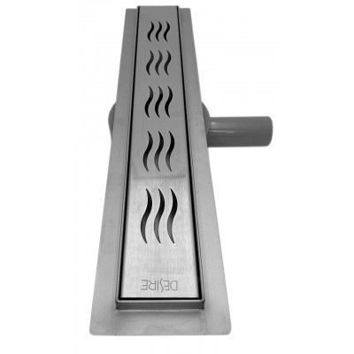 Линейный трап из нержавейки с поворотным сифоном DESIRE Wave 600 мм