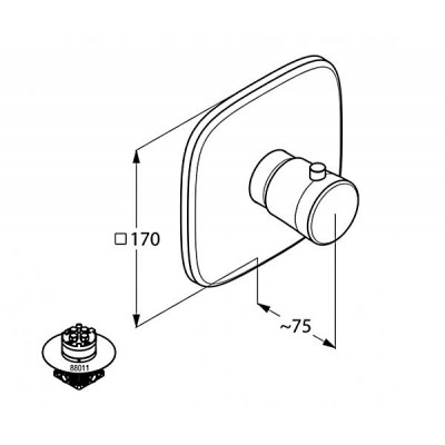 Наружная часть термостата KLUDI AMBIENTA 537290575 Наружная часть термостата KLUDI AMBIENTA 537290575