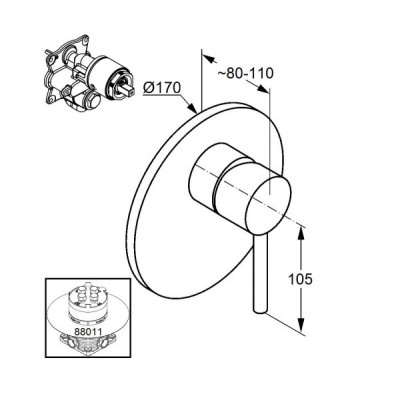 Наружная часть смесителя для душа KLUDI BOZZ 386553976