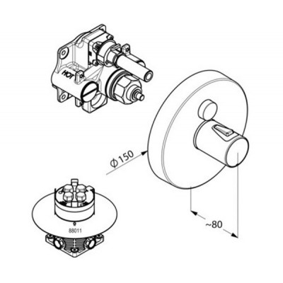Наружная часть термостата KLUDI PUSH 388020538