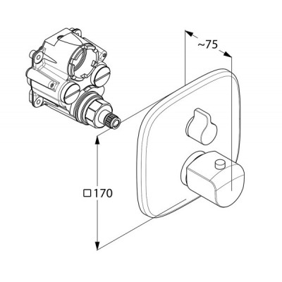 Встраиваемый термостат для душа наружная часть KLUDI AMEO 418350575
