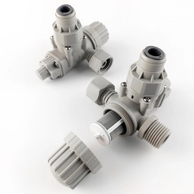 Врезка 1832-D PJGDY04/0808 1/2 резьба под 3/8 трубку с сетчатым фильтром и редуктором давления на 2 атм