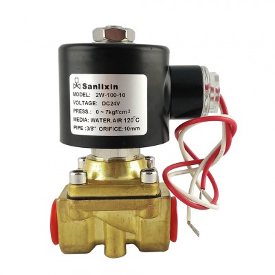 Нормально закрытый клапан прямого действия 3/8 Sanlixin 2W100-10C EPDM DC24v 0-7 bar