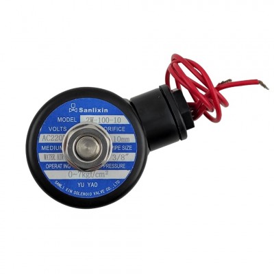 Нормально закрытый клапан прямого действия 3/8 Sanlixin 2W-100-10C EPDM AC220v 0-7 bar