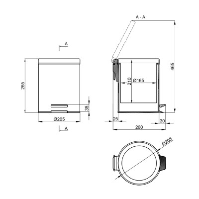 Ведро для мусора Lidz (MCR) 121.21.05 5 л