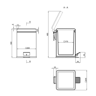 Ведро для мусора Lidz (CRM) 121.11.06 6 л Ведро для мусора Lidz (CRM) 121.11.06 6 л