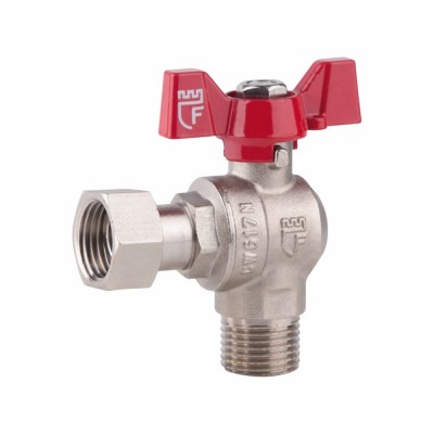 Кран шаровой с накидной гайкой SD Forte 1/2" ВН для воды угловой SF224W15 Кран шаровой с накидной гайкой SD Forte 1/2" ВН для воды угловой SF224W15