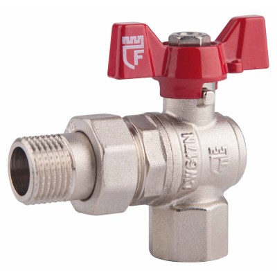 Кран шаровой "Американка" SD Forte 1" угловой SF221W25 Кран шаровой "Американка" SD Forte 1" угловой SF221W25