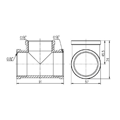 Тройник SD Forte 1" 1/2 ВВ SF36140 Тройник SD Forte 1" 1/2 ВВ SF36140