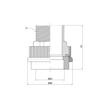Муфта PPR Thermo Alliance 63х2" НР Муфта PPR Thermo Alliance 63х2" НР