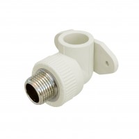 Уголок PPR Blue Ocean настенный с креплением 25х1/2", 90° НР Уголок PPR Blue Ocean настенный с креплением 25х1/2", 90° НР