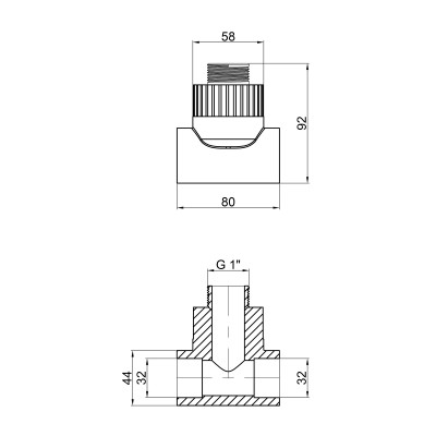 Тройник PPR Thermo Alliance 32х1"х32 НР