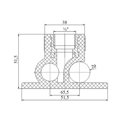 Тройник настенный PPR Blue Ocean 20х1/2"х20 ВР