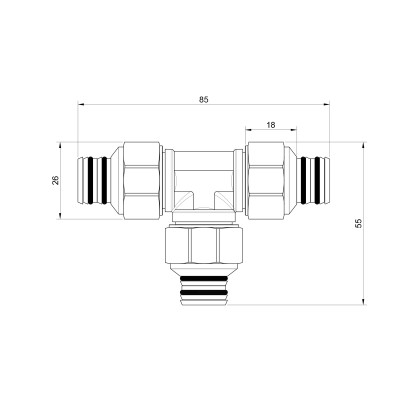 Тройник обжимной Icma 16 №536