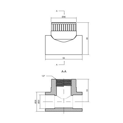 Тройник PPR Alfa Plast 20х1/2" ВР