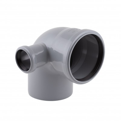 Колено канализационное с отводом TA Sewage 50х110х110, 90° (в лево) Колено канализационное с отводом TA Sewage 50х110х110, 90° (в лево)