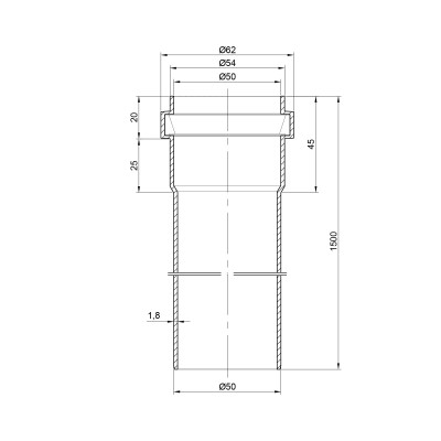 Труба PPR канализационная TA Sewage 50х1,8, 1,5 м