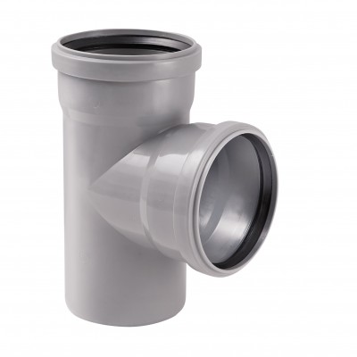 Тройник ПВХ канализационный 110, 90° Тройник ПВХ канализационный 110, 90°