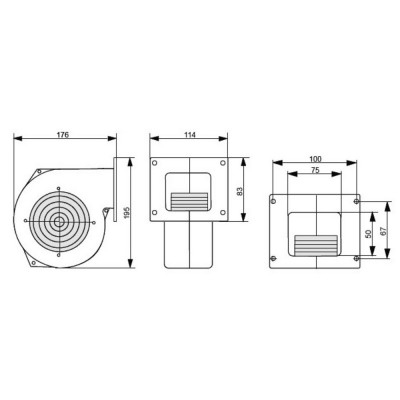 Вентилятор котла KG Elektronik Арт. DP-120 от 35 до 50 кВт