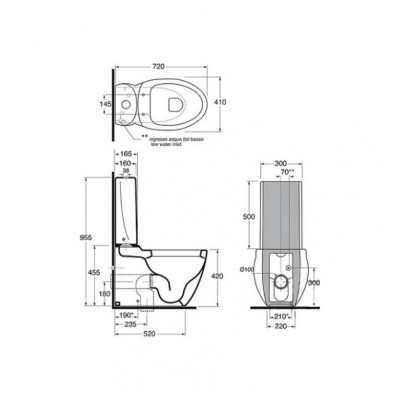 Бачок для унитаза Azzurra Clas+ CLP400B1MBL