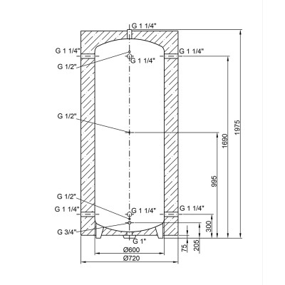 Теплоаккумулятор Thermo Alliance TA-ТАМ-00 500 с изоляцией 60 мм