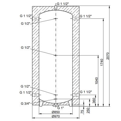 Теплоаккумулятор Thermo Alliance TA-00 1000 (60 мм)