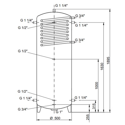 Теплоаккумулятор Thermo Alliance TAI-10 350 с теплообменником 1,4 кв. м без изоляции Теплоаккумулятор Thermo Alliance TAI-10 350 с теплообменником 1,4 кв. м без изоляции