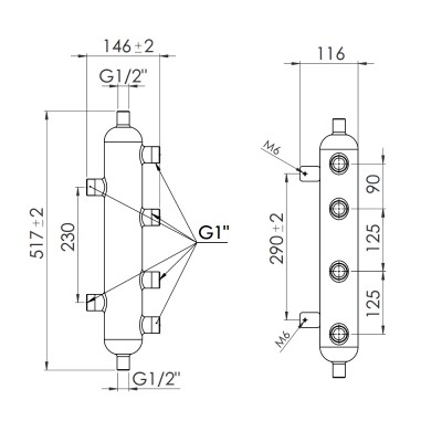 Гидрострелка SD Forte 1" 75 кВт SF29375 Гидрострелка SD Forte 1" 75 кВт SF29375