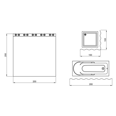 Шторка для ванной Qtap Tessoro PA85655 200х200