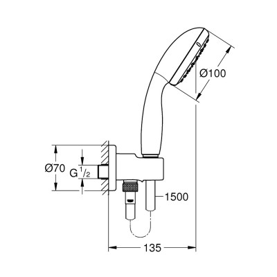 Душевой гарнитур Grohe New Tempesta 100 26406001