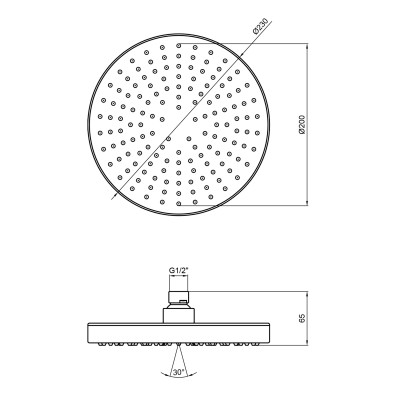 Лейка для верхнего душа Qtap Hlavova A228O1ZBB Лейка для верхнего душа Qtap Hlavova A228O1ZBB