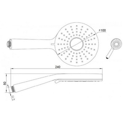 Лейка для ручного душа Qtap 07
