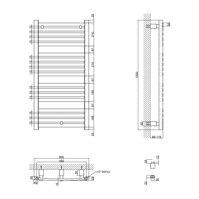 Полотенцесушитель водяной Qtap Dias (BLA) P18 1000x500 HY Полотенцесушитель водяной Qtap Dias (BLA) P18 1000x500 HY