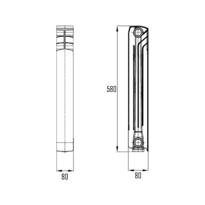 Радиатор биметаллический Ecolite 500/80 1,16 кг