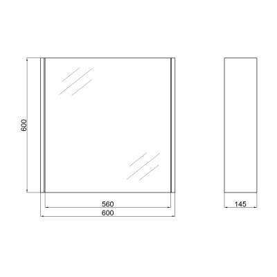 Зеркальный шкаф подвесной Qtap Scorpio 600х600х145 White QT1477ZP601W