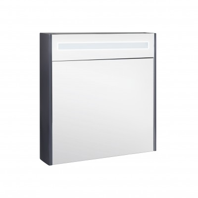 Зеркальный шкаф подвесной Qtap Robin 700х730х145 Graphite с LED-подсветкой QT1377ZP7002G